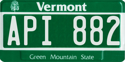 VT license plate API882