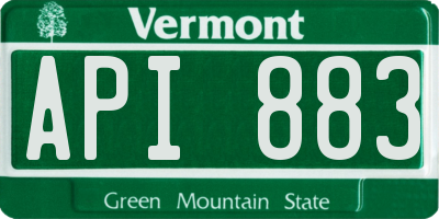 VT license plate API883