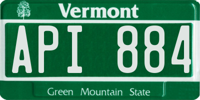 VT license plate API884