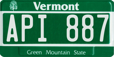 VT license plate API887