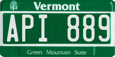 VT license plate API889