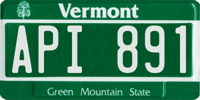VT license plate API891