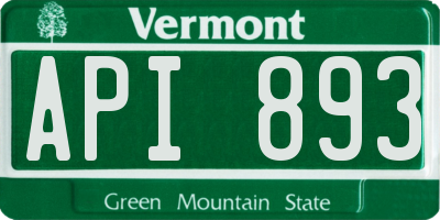 VT license plate API893