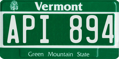 VT license plate API894
