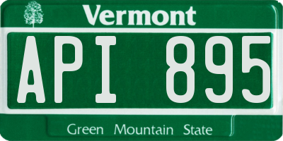 VT license plate API895