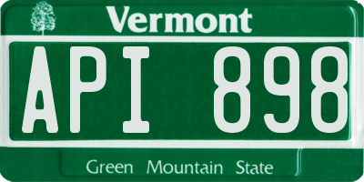 VT license plate API898
