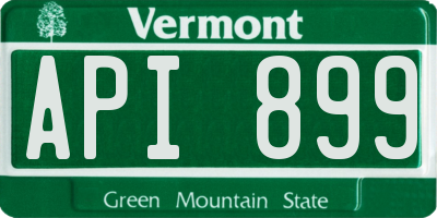 VT license plate API899