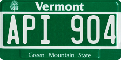 VT license plate API904