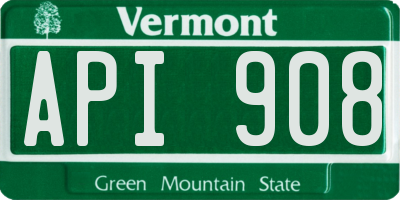 VT license plate API908