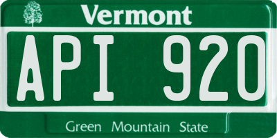 VT license plate API920