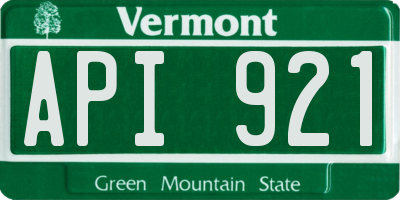 VT license plate API921