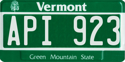 VT license plate API923