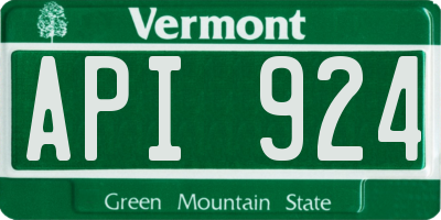 VT license plate API924