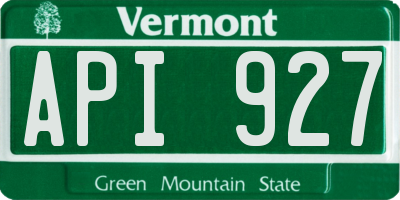 VT license plate API927