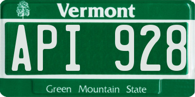 VT license plate API928