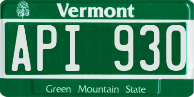 VT license plate API930