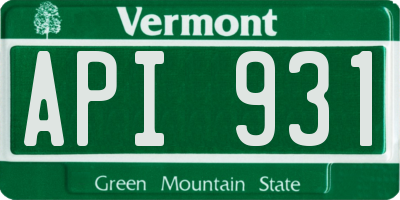 VT license plate API931