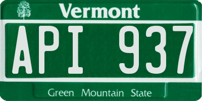 VT license plate API937