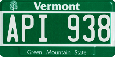 VT license plate API938