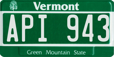 VT license plate API943