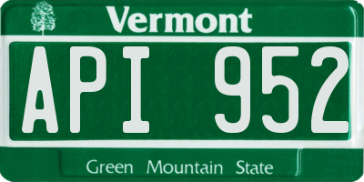 VT license plate API952