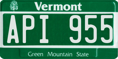 VT license plate API955