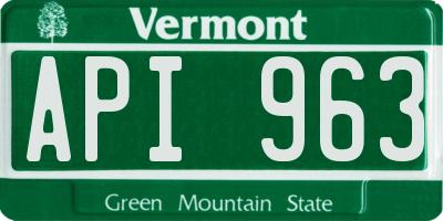 VT license plate API963