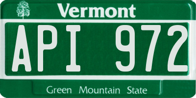 VT license plate API972