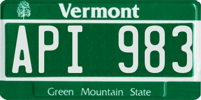 VT license plate API983