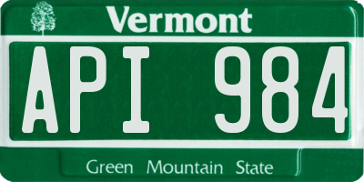 VT license plate API984
