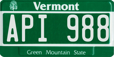 VT license plate API988