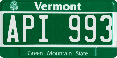 VT license plate API993