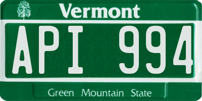 VT license plate API994