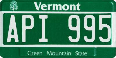 VT license plate API995