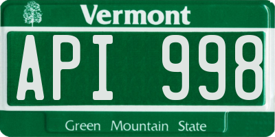 VT license plate API998