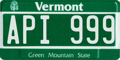 VT license plate API999