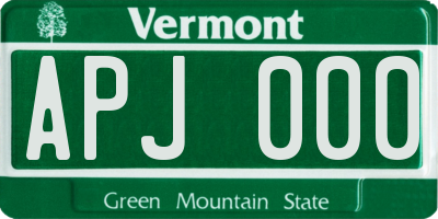 VT license plate APJ000