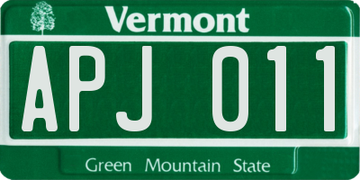 VT license plate APJ011