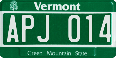 VT license plate APJ014