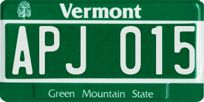VT license plate APJ015