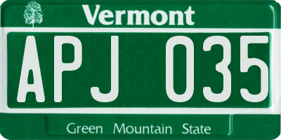 VT license plate APJ035