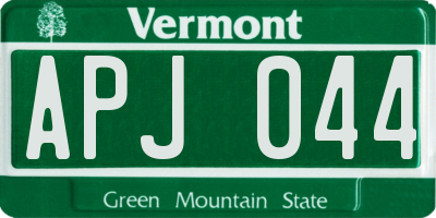 VT license plate APJ044