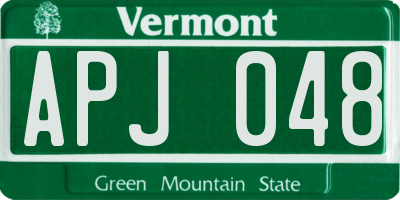 VT license plate APJ048