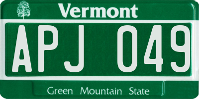 VT license plate APJ049