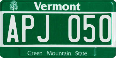 VT license plate APJ050