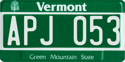 VT license plate APJ053