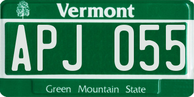 VT license plate APJ055