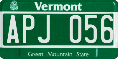 VT license plate APJ056