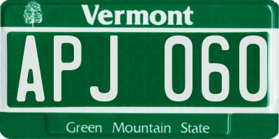VT license plate APJ060