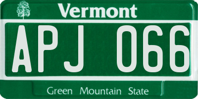 VT license plate APJ066